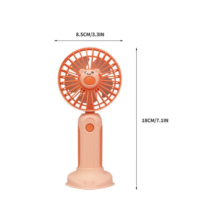 Mini Handheld Fan, USB Desk Fan Small Personal Portable Stroller Table Fan with Rechargeable Battery Operated Cooling Folding Electric Fan with 3 Speed Mode for Travel Office Outdoor - White