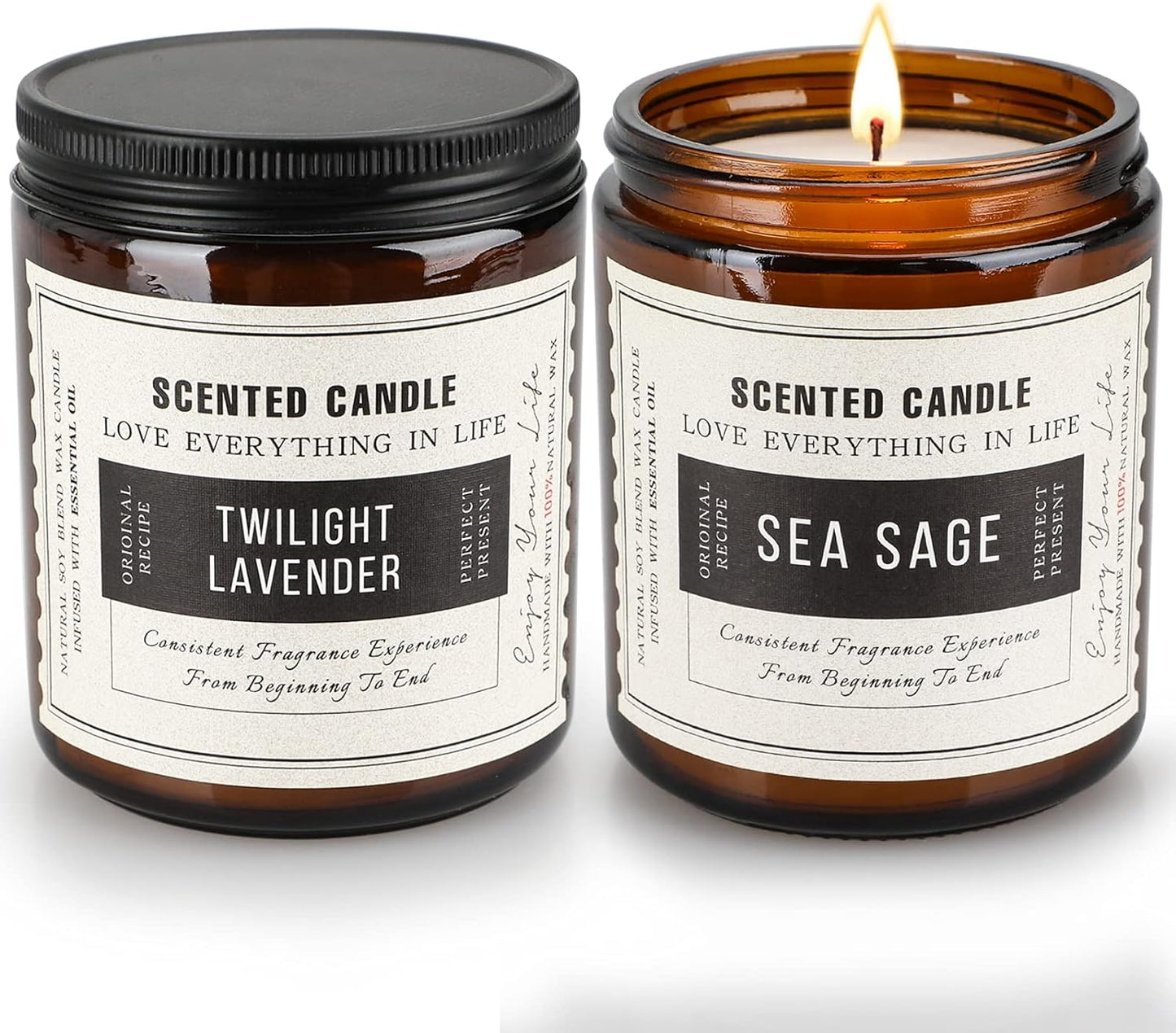 Transform your space with our Twilight Lavender & Sea Sage Scented Candles! 🌿✨ Enjoy 100 hours of blissful aroma in beautiful amber jars. Perfect gifts for any occasion! 🎁🕯️ #HomeFragrance #Candles #GiftIdeas