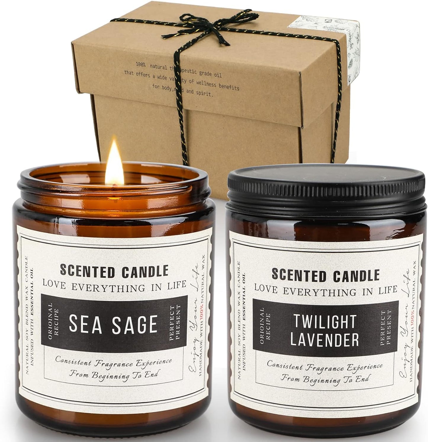 Transform your space with our Twilight Lavender & Sea Sage Scented Candles! 🌿✨ Enjoy 100 hours of blissful aroma in beautiful amber jars. Perfect gifts for any occasion! 🎁🕯️ #HomeFragrance #Candles #GiftIdeas