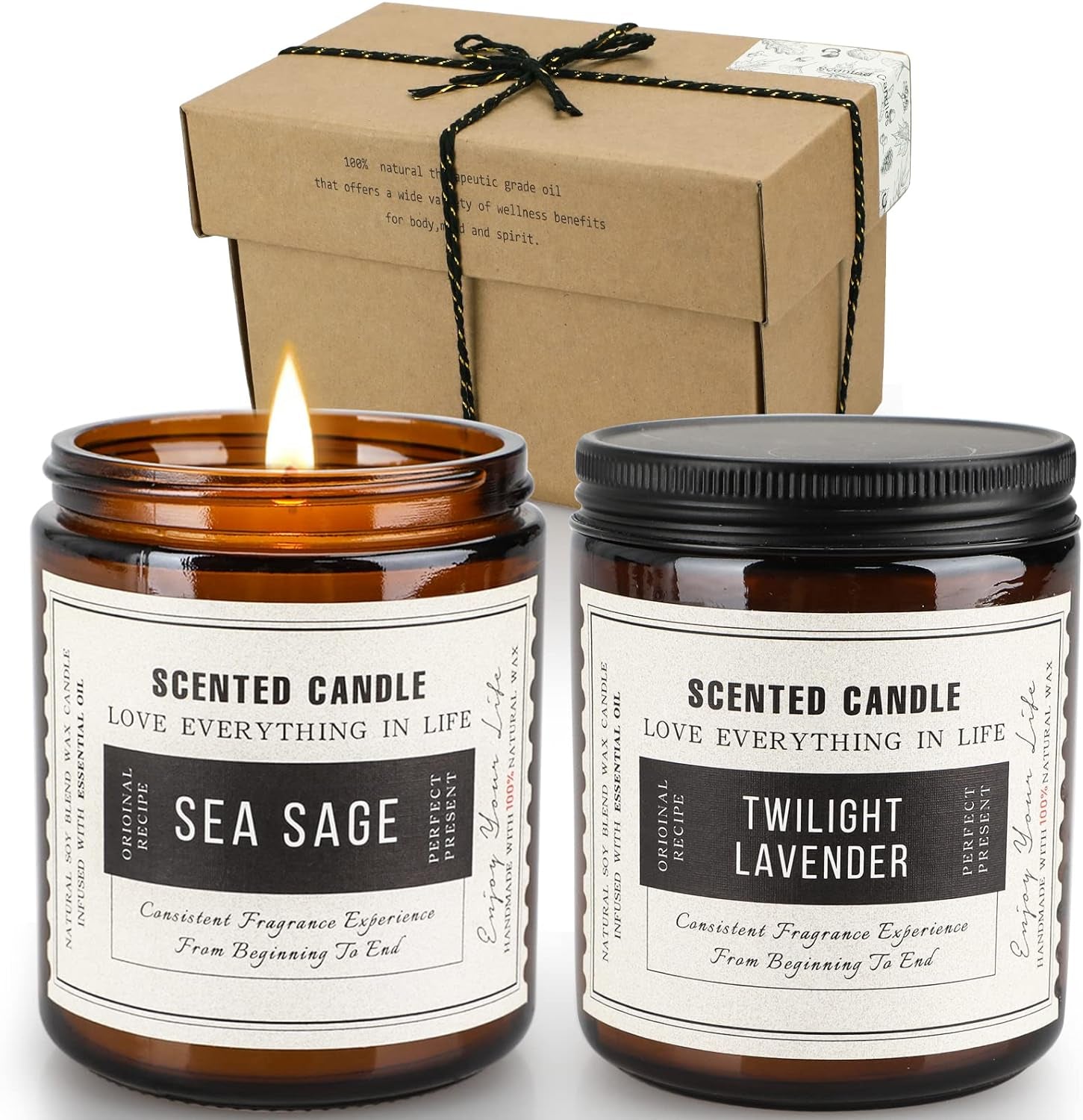 Transform your space with our Twilight Lavender & Sea Sage Scented Candles! 🌿✨ Enjoy 100 hours of blissful aroma in beautiful amber jars. Perfect gifts for any occasion! 🎁🕯️ #HomeFragrance #Candles #GiftIdeas